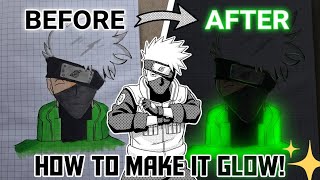 How to do glow art in mobile| easy #shorts #sketch ##drawing #anime #art #kakashi #naruto #viral #yt screenshot 4