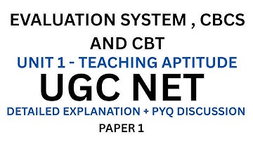 Evaluation System, CBCS & CBT | UGC NET Teaching Aptitude | Full Explanation + PYQs (Paper 1)
