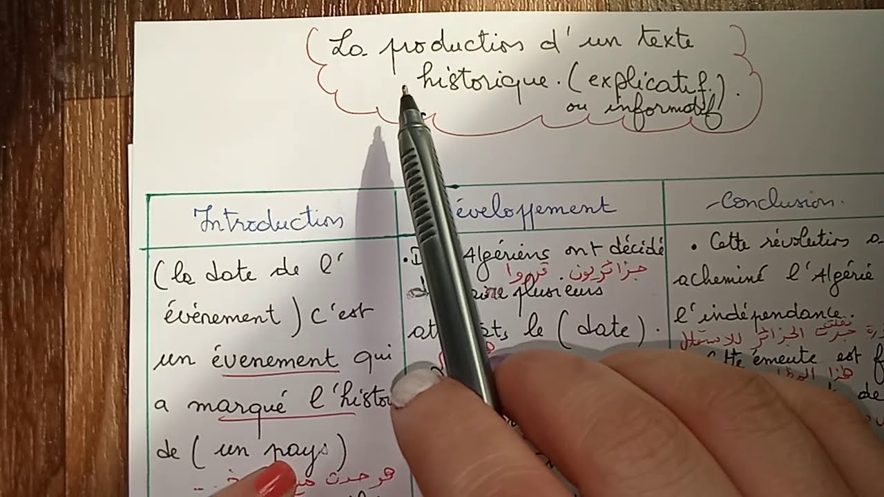 Révision bac produire un texte historique informatifمعنا اسهل اضمن علامتك قبل فوات الالوان ت