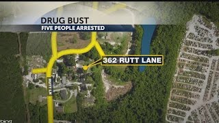 Five people arrested in drug bust