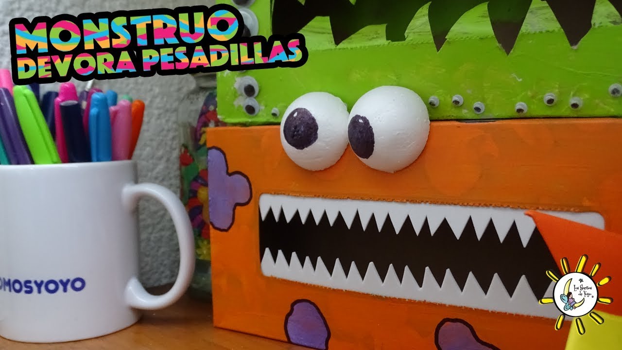 Monstruo devora pesadillas / reciclando una caja de pañuelos  #TutorialConCausa - YouTube
