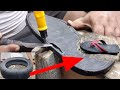 Make flip-flops from used motorcycle tires without nails