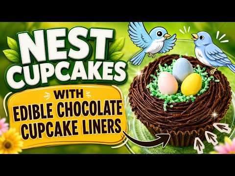 Nest Cupcakes with Edible Chocolate Cupcake Liners