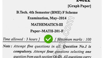 2014 Mdu BTech BME 4th Sem Mathmatics Question Paper