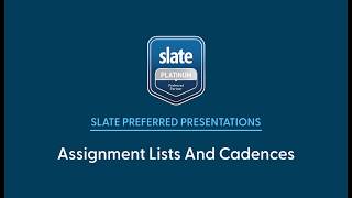 Slate Preferred Presentations: Assignment Lists And Cadences - Spring 2026 Net Worth