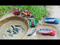 Catch fish using mini water pump and diesel engine | Fishing exciting | diy tractor