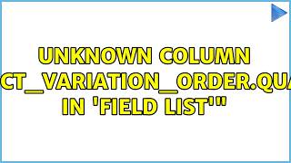 Unknown column 'product_variation_order.quantity' in 'field list'"