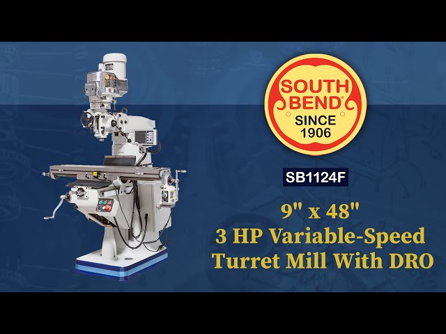 SB1124F 90 x 48 3 HP Variable Speed Turret Mill With DRO - YouTube