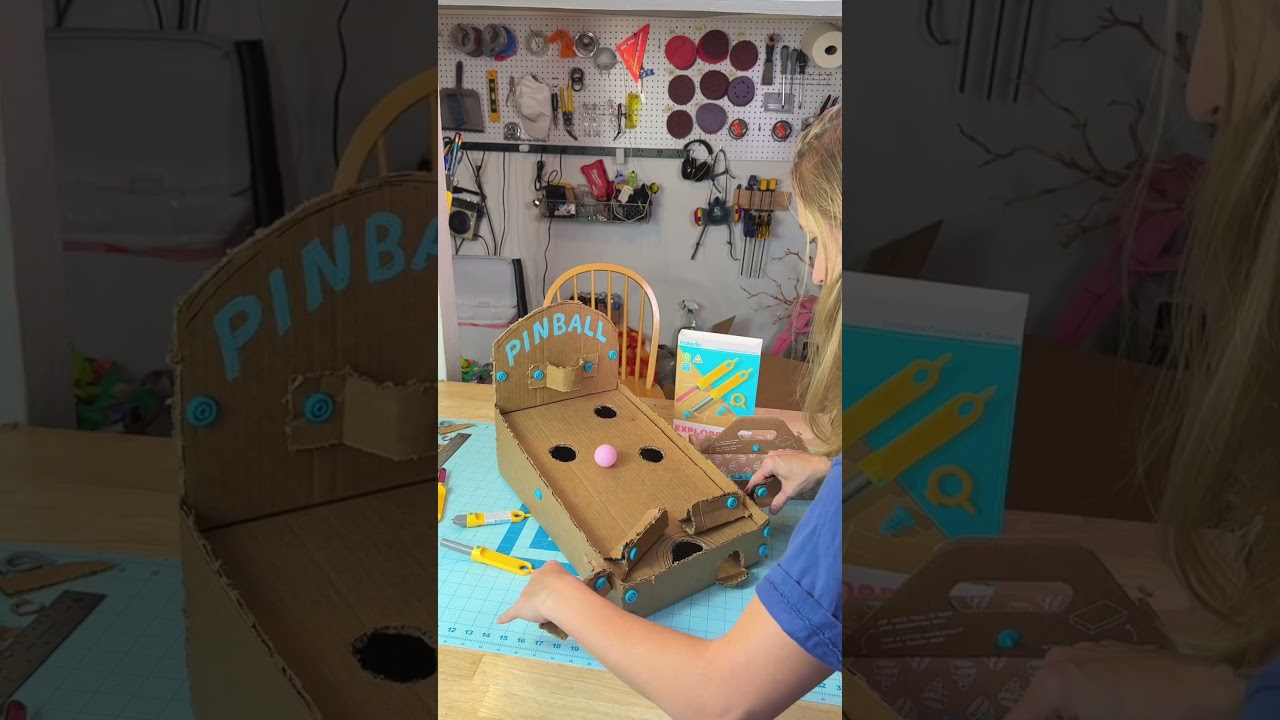 This Pinball Machine was made with cardboard! 🤯 and Makedo tools 🙌 