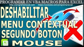 406 Como ❤️ Deshabilitar el Menu 🔥 Contextual Segundo Boton Mouse en Excel
