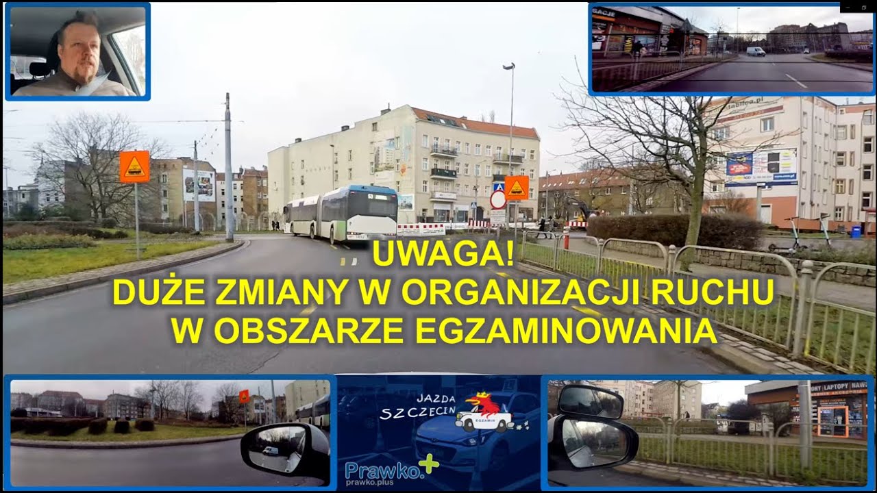 Zmiany organizacji ruchu na Trasach Egzaminacyjnych w Szczecinie Styczeń 2021 WŁĄCZ NAPISY
