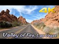 4K Scenic Drive in Valley of Fire State Park, Las Vegas, Nevada - Relaxing Drive with Ambient Music