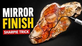 How I Polished a Mystery Rock on a Flat Lap | Sharpie Trick Mirror Finish