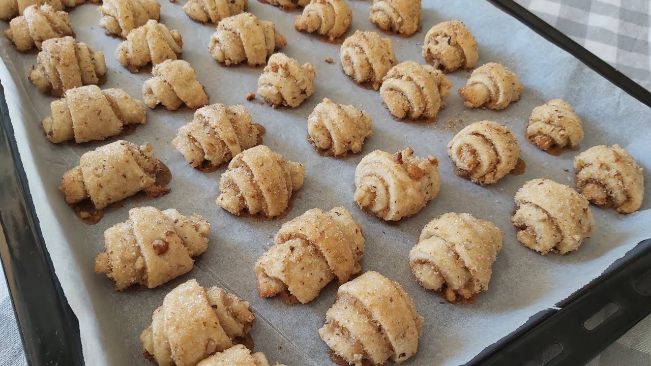 📣DAHA ÖNCE BÖYLESİ YAPILMADI ‼️YEDİKÇE YEDİREN CEVİZLİ RULO KURABİYE 💯HAMURU SADECE 4 MALZEMELİ 🔴😋🍪🍪