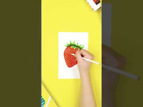 Disegna una fragola super realistica con SuperTips Crayola  #crayolamomenticreativi #crayolaciy