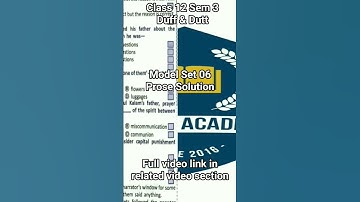 Duff & Dutt Model Set 6 Prose MCQ answer Class 12 Sem 3 #duffanddutt2025 #modelsetsolution #wbchse