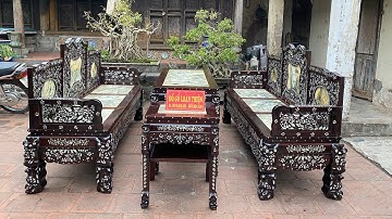 Trường kỷ tam sơn khảm ốc xà cừ giá rẻ cho khách Ninh Bình