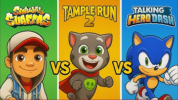 Talking Tom Hero Dash vs Temple Run 2 vs Sonic Dash – Ultimate Game Battle!