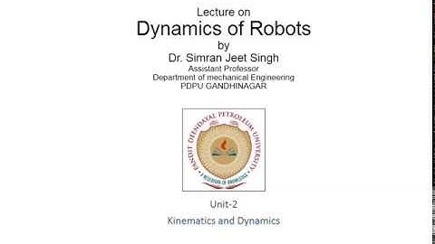 SOT 3rdYear Robotics Dynamic modelling Introduction to Dynamics  Lagrangian Part 1 23 04 2020
