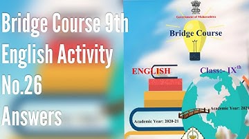 Bridge Course 9th English | Activity No.26 Answers | Day 26 | Bridge Course 9th Standard |