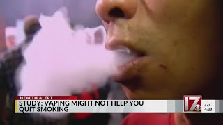 Study says vaping might not help you quit smoking