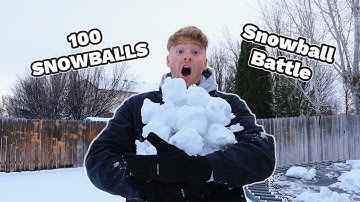 Making 100 Snowballs!! Giant Snowball Fight
