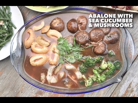 Chinese Recipe: Abalone with Braised Sea Cucumber & Mushrooms