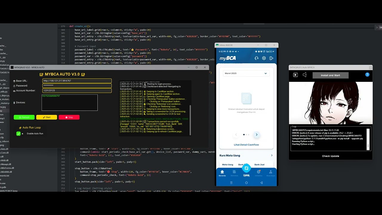 MYBCA Automation | Android Screen Scraping