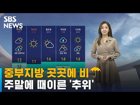 [날씨] 중부지방 곳곳에 비…주말에 때이른 '추위' / SBS