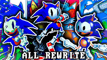 ALL REWRITE SONGS but Different Sonic Characters Sings 🐱(Trinity encore, Trinity legacy) - FNF Cover