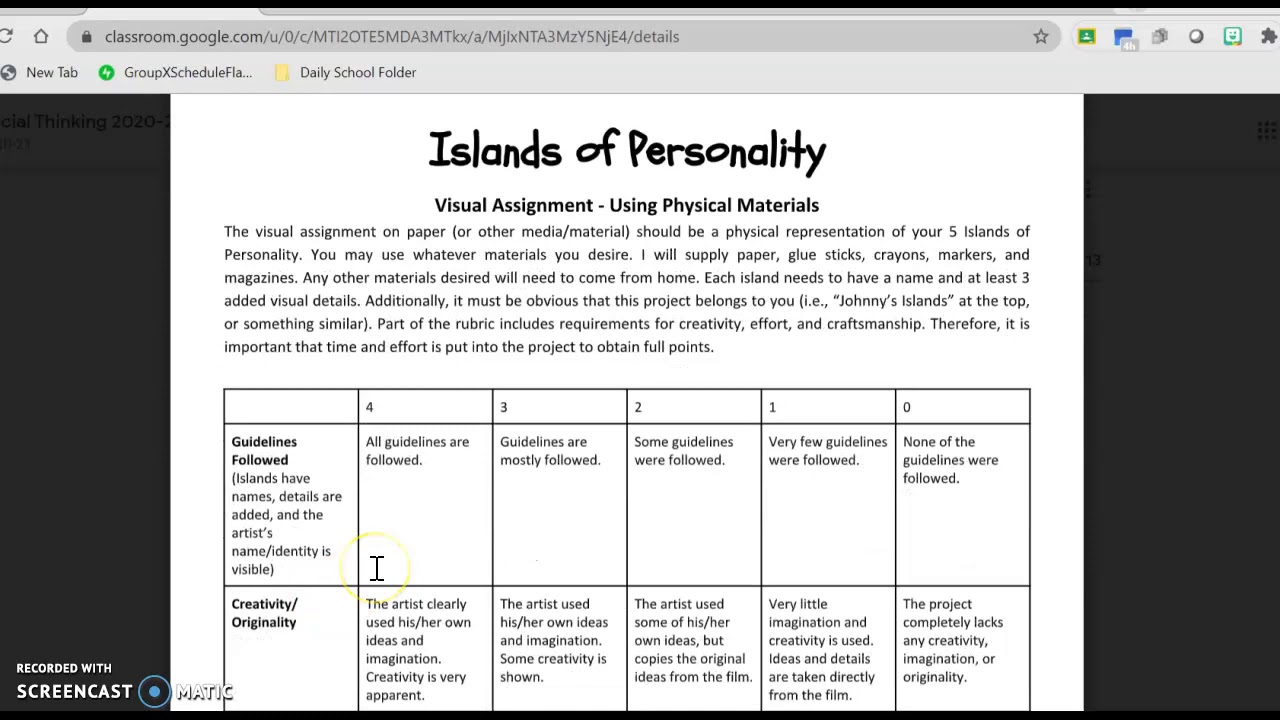 Islands of Personality Project