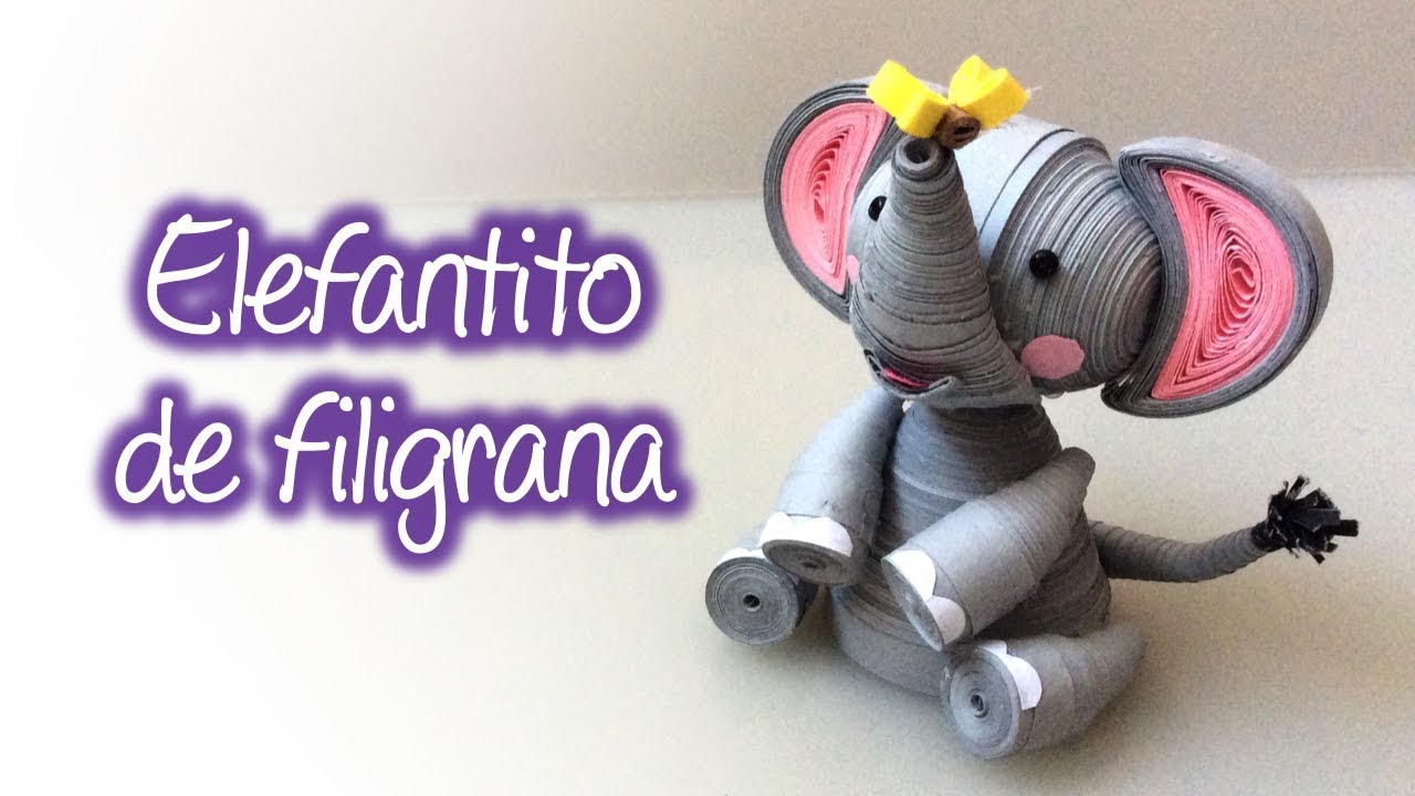 Elefantito de filigrana, Quilling little elephant