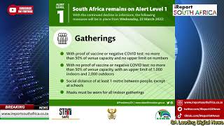 South Africa Remains On Alert Level 1