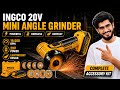 INGCO 20V Mini Angle Grinder Review 🔥 Powerful Mini Cutter Test