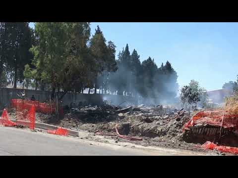 Reggio Calabria, incendio vicino al Campo Coni: vigili del fuoco sul posto