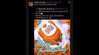 THEY COOKED HER!!! #fnaf #fivenightsatfreddys #fnafchica #fnafmemes #thanksgiving #shorts #fyp