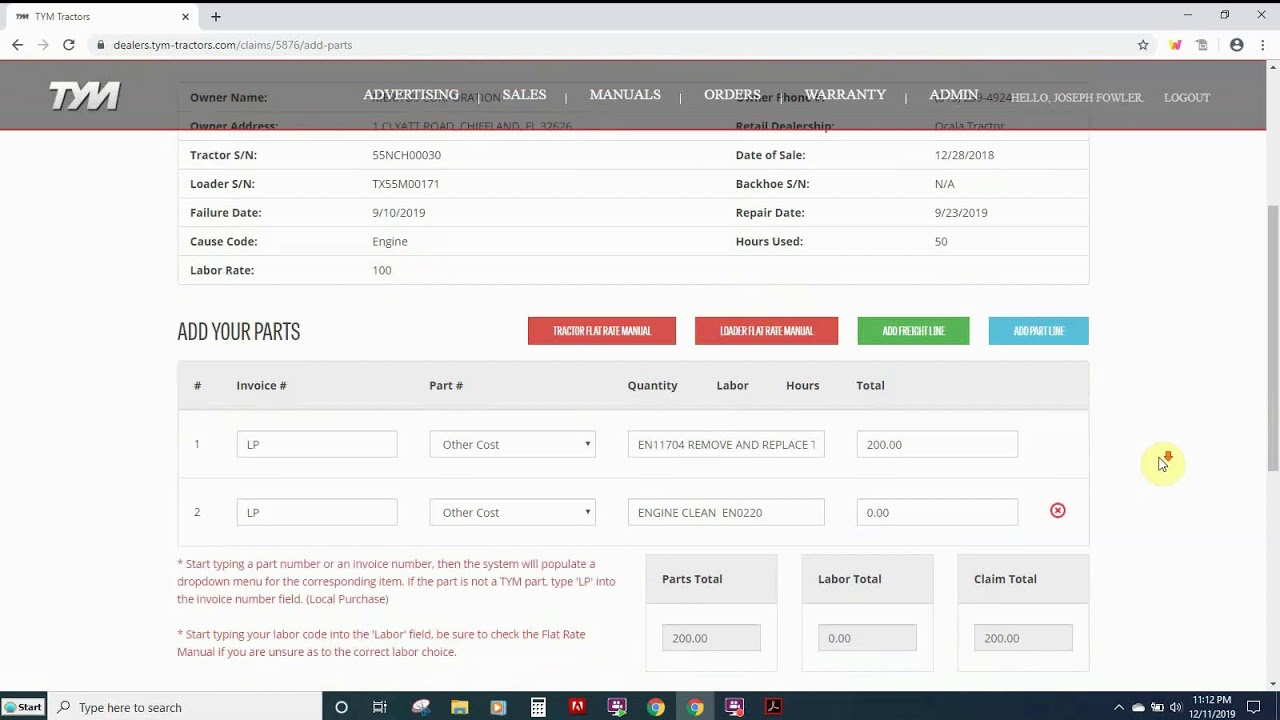 WARRANTY TRAINING FOR DEALERS HOW TO ENTER LABOR ONLY CLAIM 12 20 2019
