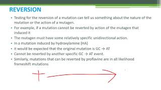 REVERSION ANALYSIS – PART-III MUTAGENS