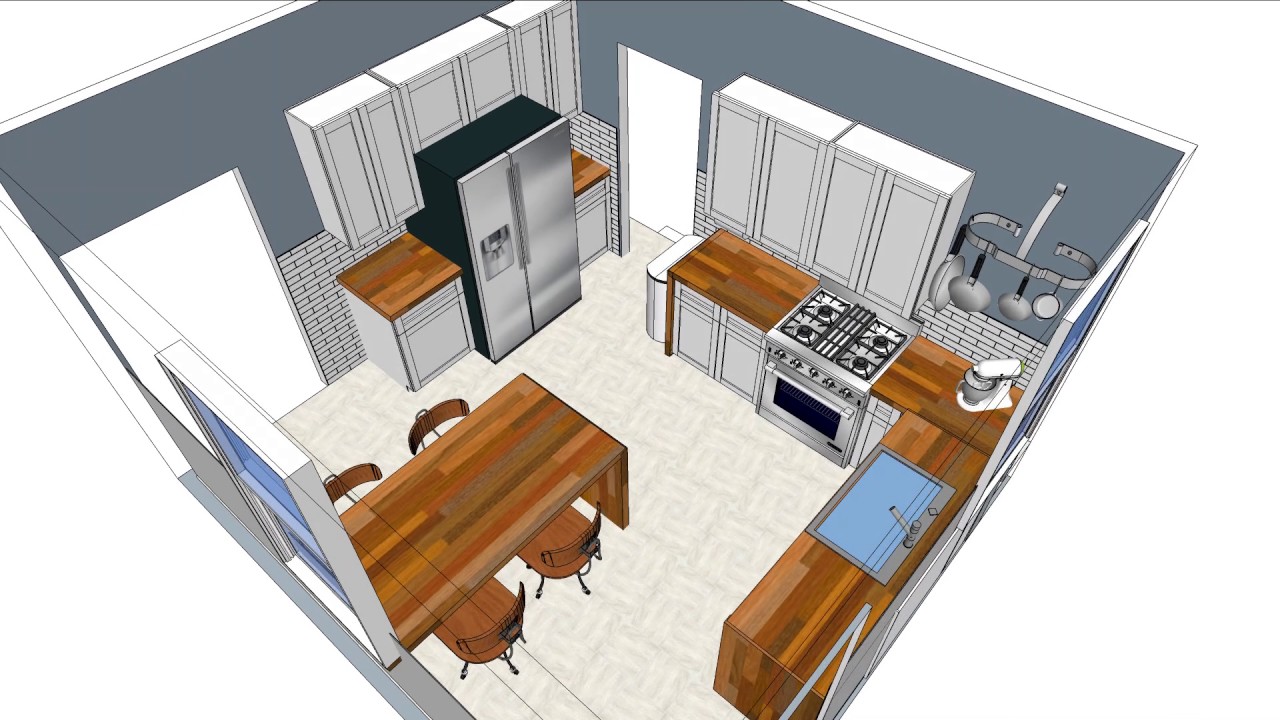 New Kitchen - Designed in SketchUp - YouTube