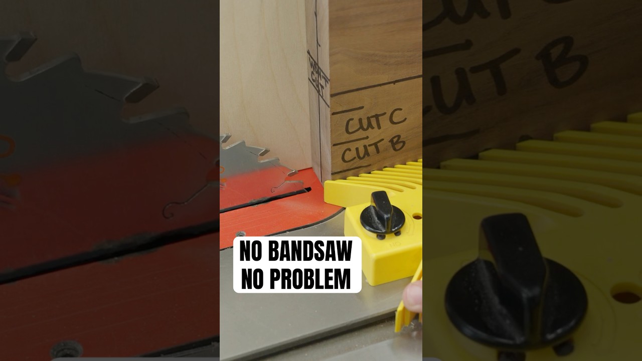 Resaw Thick Wood on a Table Saw #woodworking #shorts #diy