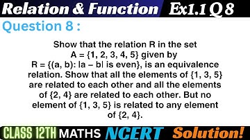 Class 12 Ex 1.1 Q 8 Math | Relation & Function | Q8 Ex 1.1 Class 12 Math | ex1.1 q 8 Class 12