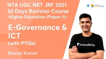E-Governance and ICT | Higher Education with PYQs | NTA UGC NET-JRF 2021 | Bharat Kumar