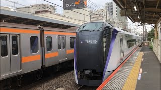 E353系S109編成が西八王子を通過するシーン