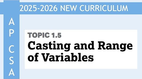 Casting and Range of Variables (AP Computer Science A Topic 1.5)