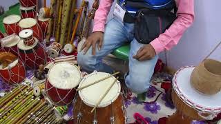 different types of musical instruments at West Bengal_government Handicraft Fair 2020. barasat