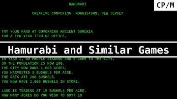 Hamurabi and Similar Games on CP/M