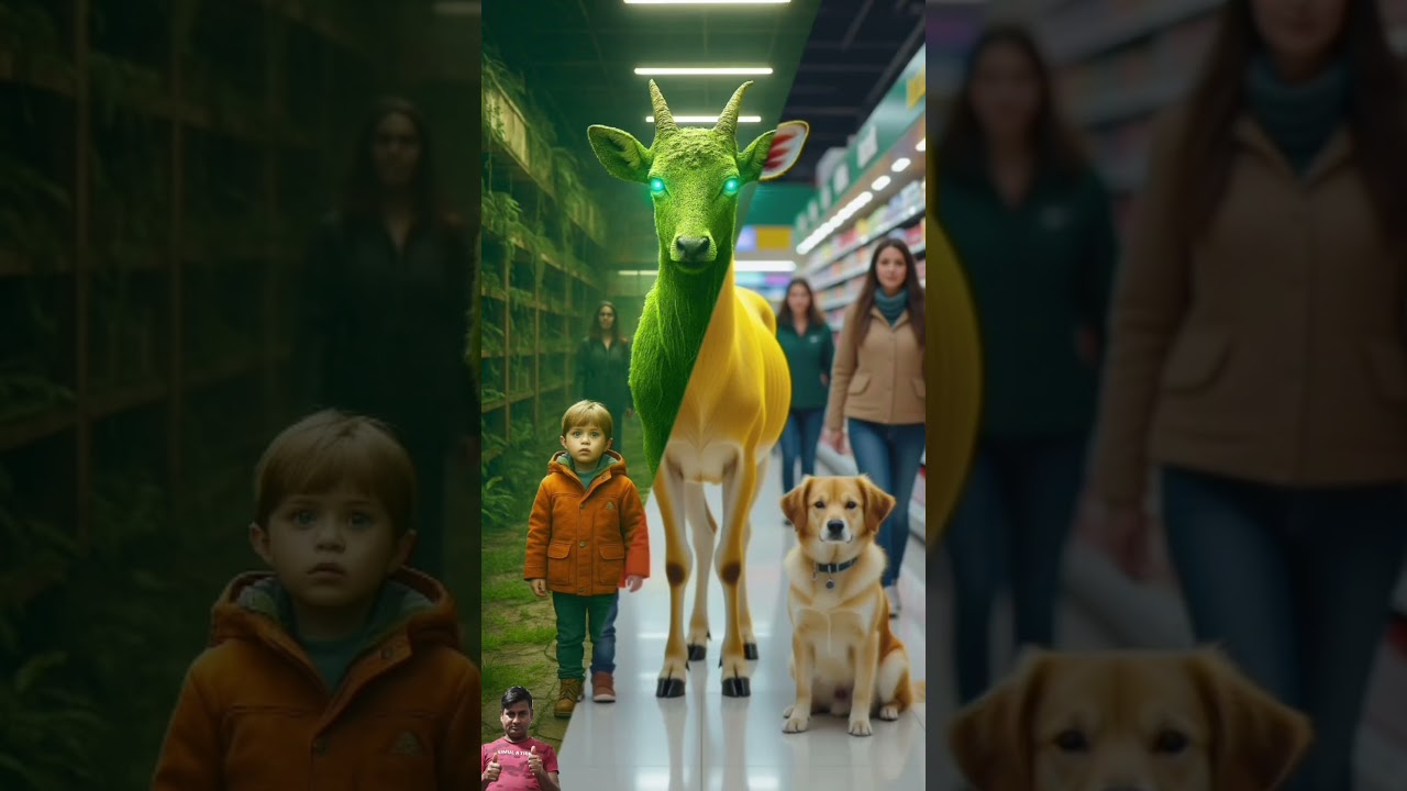 **"Supermarket Mein Magical Deer | Cute Baby & Dog ke Saath Ek Jadoo Bhara Scene 🦌✨🐕👶 