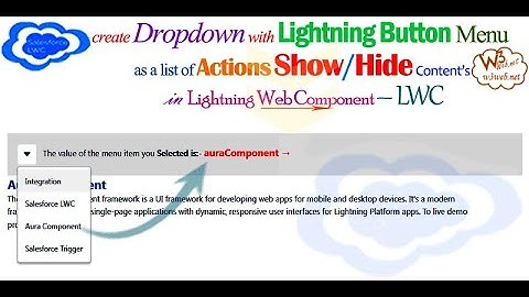 How to create button menu dropdown with action functions to display selected value in Salesforce LWC