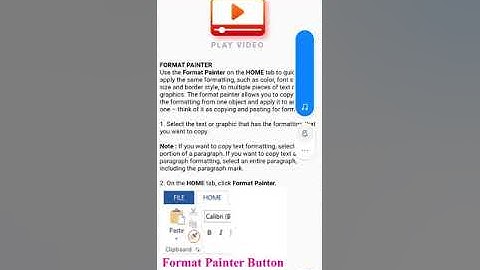 Std 5 Ch. No. 3. Topic : Format Painter, Superscript & Subscript