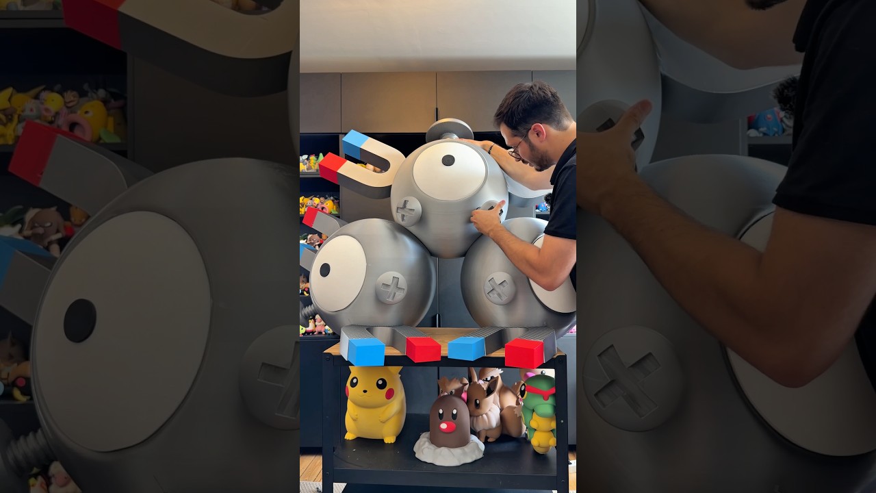 Magnéton 🫪 il est GIGANTESQUE 😱 #3dprintable #pokemon #impression3d #gaming #pikachu #anime